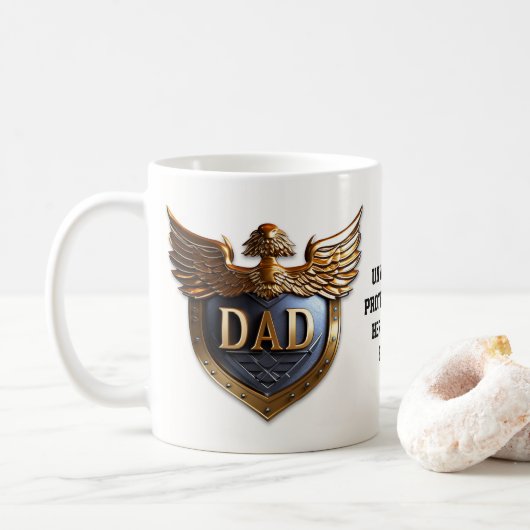 Pap, de onwrikbare beschermer en Hero Fathers Day Koffiemok (Met donut)