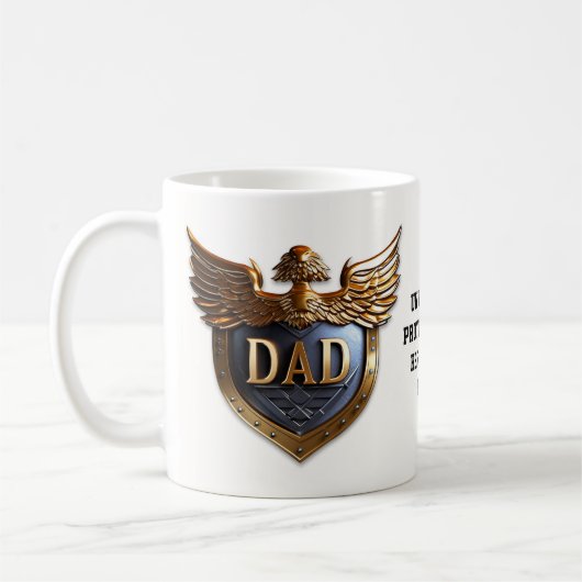 Pap, de onwrikbare beschermer en Hero Fathers Day Koffiemok (Links)