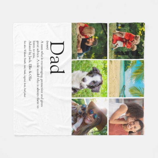 Pap Definition 6 Foto Fun Fathers Day Fleece Deken (Voorkant (Horizontaal))