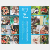 Pap Definition Citate Photo Collage Large Blue Fleece Deken (Voorkant (Horizontaal))