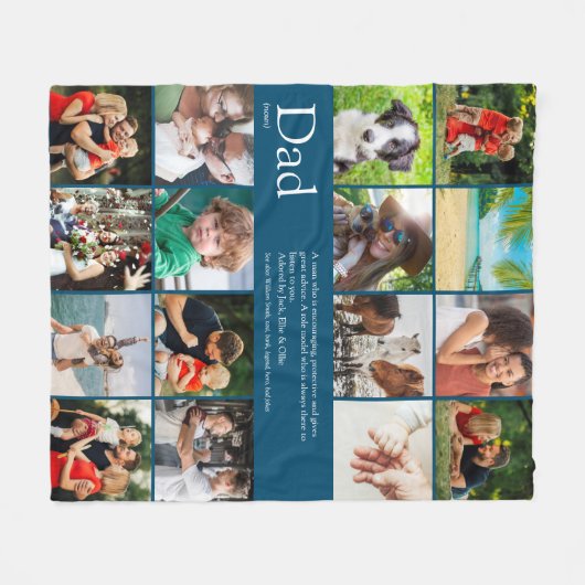 Pap Definition Quote Collage Fleece Deken (Voorkant (Horizontaal))