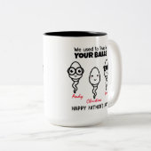 Pap die we vroeger in je ballen woonden Coffee Mok (Voorkant rechts)