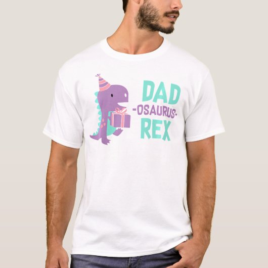 Pap Dinosaur familie komt overeen met Birthday Gir T-shirt (Voorkant)