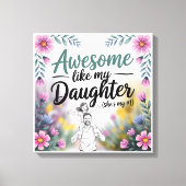 Pap & dochter cadeau | Geweldige als de kunst van Canvas Afdruk (Voorkant)
