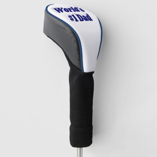 Pap donkerblauwe tekst golfheadcover (Schuin)