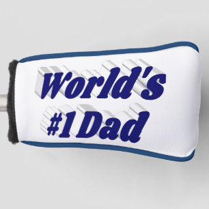 Pap donkerblauwe tekst golfheadcover