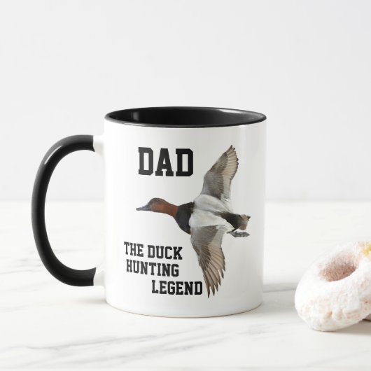 Pap Duck Hunting Legend Canvasback Vaderdag Mok (Met donut)