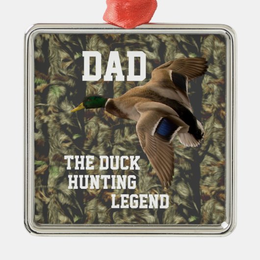 Pap Duck Hunting Legend Mallard Father Camo Metalen Ornament (Voorkant)