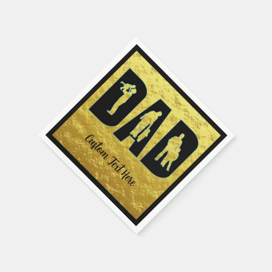 Pap Elegant Black met Gold Metallic BG Father Chil Servet (Hoek)