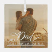 Pap Elegant kerstfoto gepersonaliseerd Glas Ornament (Voorkant)
