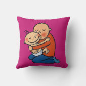 Pap en Baby Hugging Kussen (Achterkant)