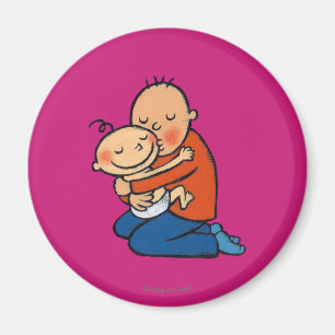 Pap en Baby Hugging Magneet