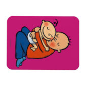 Pap en Baby knuffelen Magneet (Horizontaal)