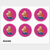 Pap en Baby knuffelen Ronde Sticker (Vel)