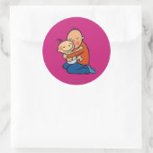 Pap en Baby knuffelen Ronde Sticker (Tas)