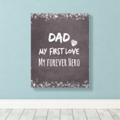 Pap en dochter Citaat: Eerste liefde, eeuwig Hero Canvas Afdruk (Insitu (Houten vloer))