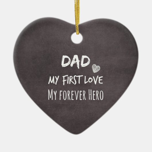 Pap en dochter Citaat: Eerste liefde, eeuwig Hero Keramisch Ornament (Voorkant)