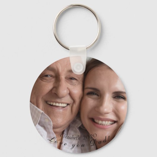 Pap en dochter vaderdag je afbeelding namen sleutelhanger (Voorkant)