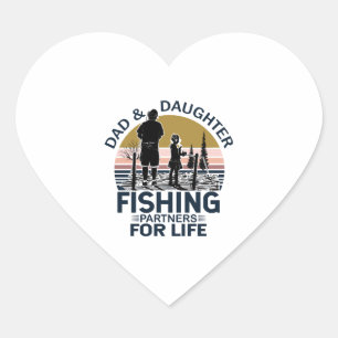 Pap en dochter Vist partners voor het leven Hart Sticker