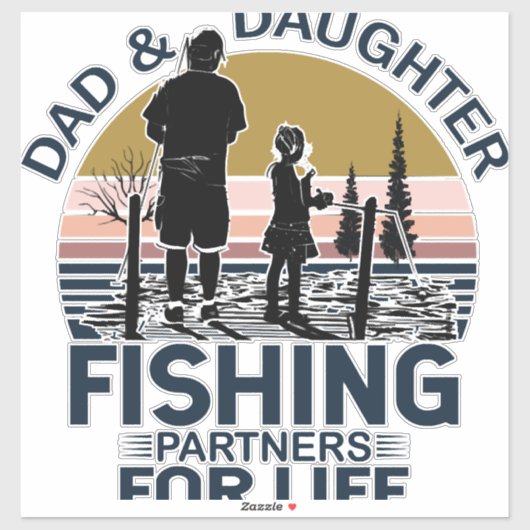 Pap en dochter Vist partners voor het leven Sticker (Vel)