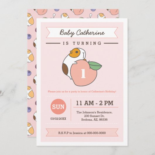 Pap en Guinese varkensverjaardag Kaart (Voorkant / Achterkant)