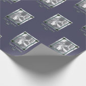 Pap en Kind Foto Vrolijk Kerstfeest Pap Paarse Cadeaupapier (Hoek)