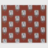 Pap en Kind Foto Vrolijk Kerstfeest Pap Rood Cadeaupapier (Vlak)