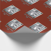 Pap en Kind Foto Vrolijk Kerstfeest Pap Rood Cadeaupapier (Hoek)