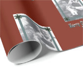 Pap en Kind Foto Vrolijk Kerstfeest Pap Rood Cadeaupapier (Rol Hoek)