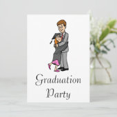 Pap en meisje afstuderen kaart (Staand voorkant)