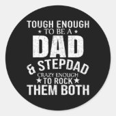 Pap en Stepdad Fathers Dag Stepdad Stap pap Ronde Sticker (Voorkant)
