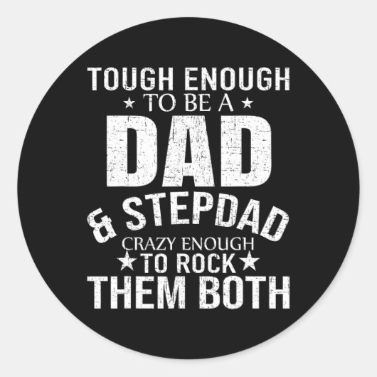 Pap en Stepdad Fathers Dag Stepdad Stap pap Ronde Sticker (Voorkant)