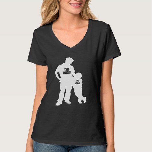 Pap en Zoon De Echte Baas 2 T-shirt (Voorkant)