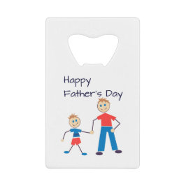 Pap en zoon happy vaderdag creditkaart flessenopener