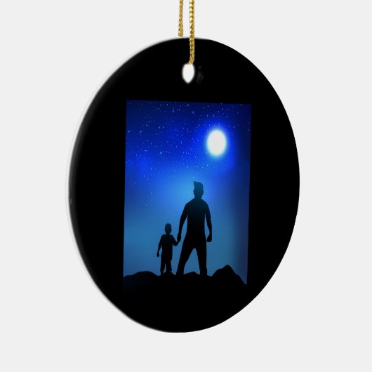 Pap en zoon | Vader en zoon Keramisch Ornament (Rechts)