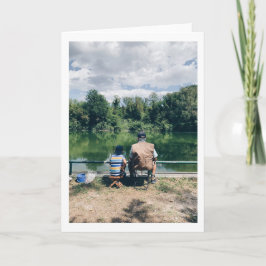 Pap en Zoon Vist in het meer van je eigen foto Kaart