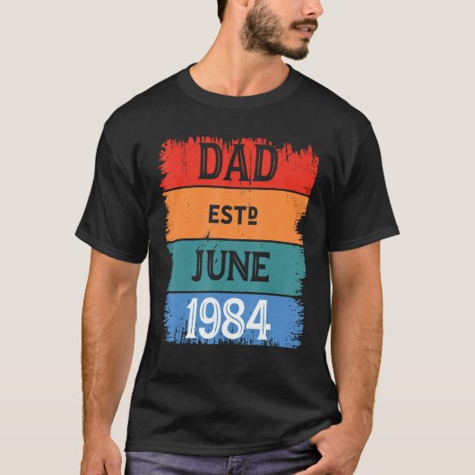 Pap Est 1984 Trots Papa Opa Liefde Beste Papa Le T-shirt (Voorkant)
