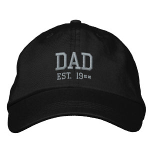 Pap Est. 19# zwart en grijs Geborduurde Pet