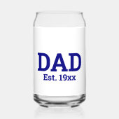 Pap Est. 19xx Navy Blue Tekst Sjabloon Blikvorm Glas (Voorkant)