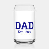 Pap Est. 19xx Navy Blue Tekst Sjabloon Blikvorm Glas (Achterkant)