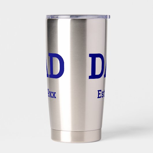 Pap Est. 19xx Navy Blue Tekst Sjabloon Geïsoleerde Drinkbeker (Links)