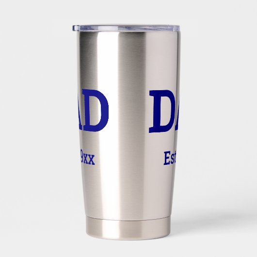 Pap Est. 19xx Navy Blue Tekst Sjabloon Geïsoleerde Drinkbeker (Rechts)