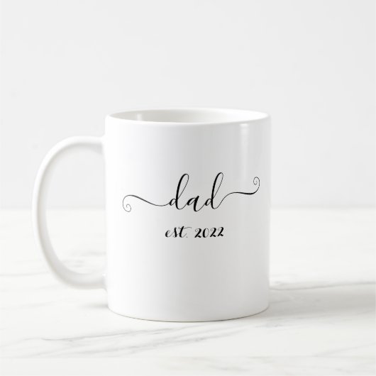 pap est. 2022 Elegant Gift for Future Dad Koffiemok (Links)