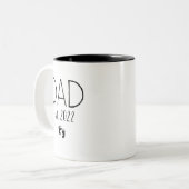 Pap est 2022 nieuwe vaders dag baby zwangerschap tweekleurige koffiemok (Voorkant links)