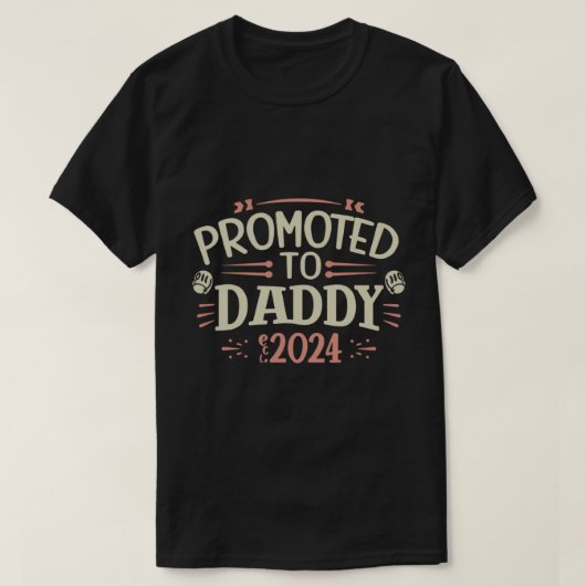 pap est 2024, gepromoveerd naar daddy est. 2024 t-shirt (Design voorkant)