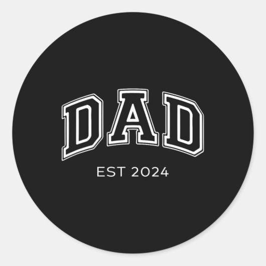 Pap Est. 2024 Papa verwacht BA Ronde Sticker (Voorkant)