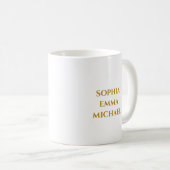 Pap Est. Datum met het Gold Script van de Namen va Koffiemok (Voorkant rechts)