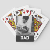 Pap Est Foto Zwart & Wit Jaar Vaderdag Pokerkaarten (Achterkant)