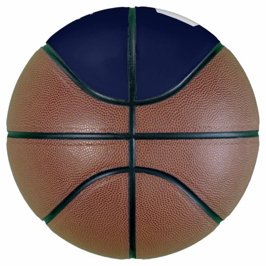 PAP Est. Jaar Donkerblauw en Witte Tekst Sjabloon Basketbal (Rechts)