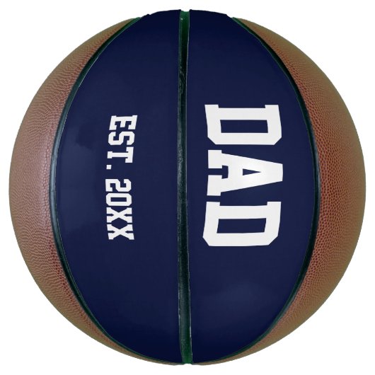 PAP Est. Jaar Donkerblauw en Witte Tekst Sjabloon Basketbal (Verticaal)